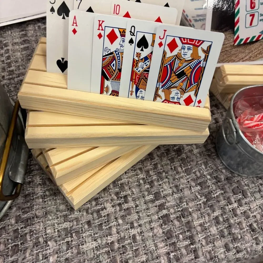 Wooden Card Holders Handmade set of 2